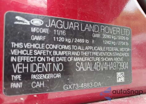 2017 Jaguar Xe 35T R-Sport из США, поврежденный, VIN SAJAL4BV4HA973904